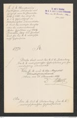 k.k. naturhistorisches Hofmuseum, Intendanzakten 1885-1896 (Hauer), Aktenzahl Z.755/1889, Seite 1